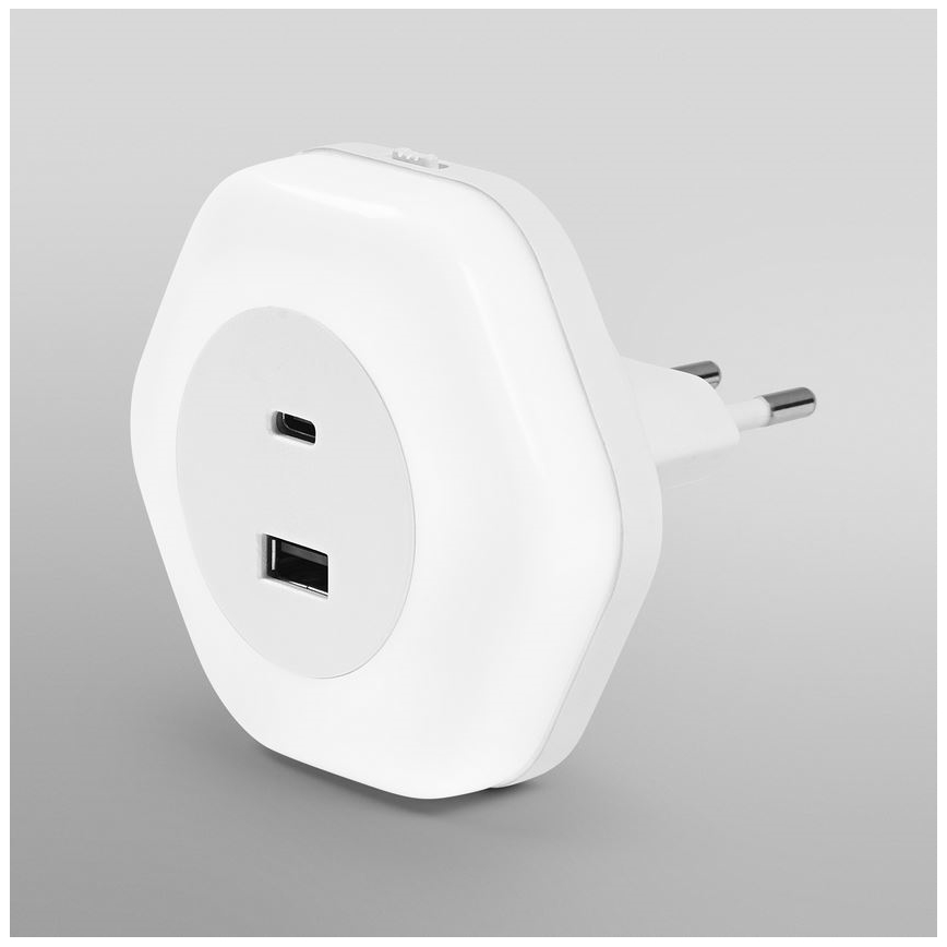 Ledvance - LED Navigatsioontuli pistikupessa koos USB LUNETTA LED/15W/230V