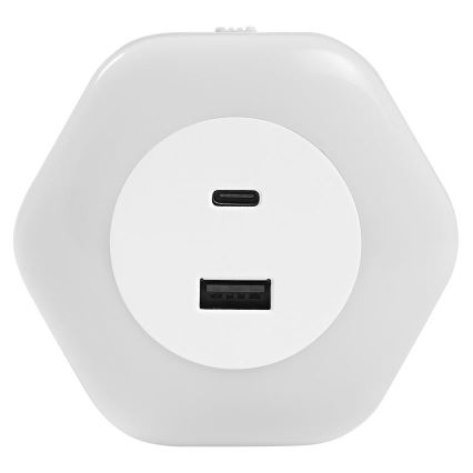 Ledvance - LED Navigatsioontuli pistikupessa koos USB LUNETTA LED/15W/230V