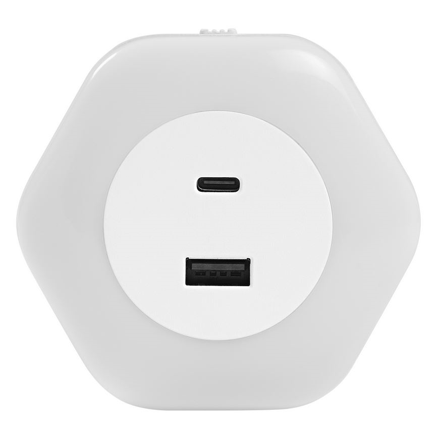 Ledvance - LED Navigatsioontuli pistikupessa koos USB LUNETTA LED/15W/230V