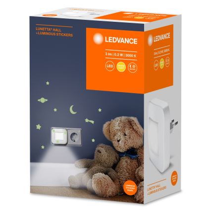 Ledvance - LED Öövalgusti anduriga LUNETTA LED/0,2W/230V