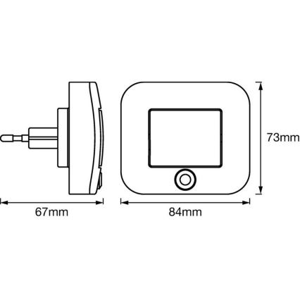 Ledvance - LED Öövalgusti anduriga LUNETTA LED/0,7W/230V 3000K