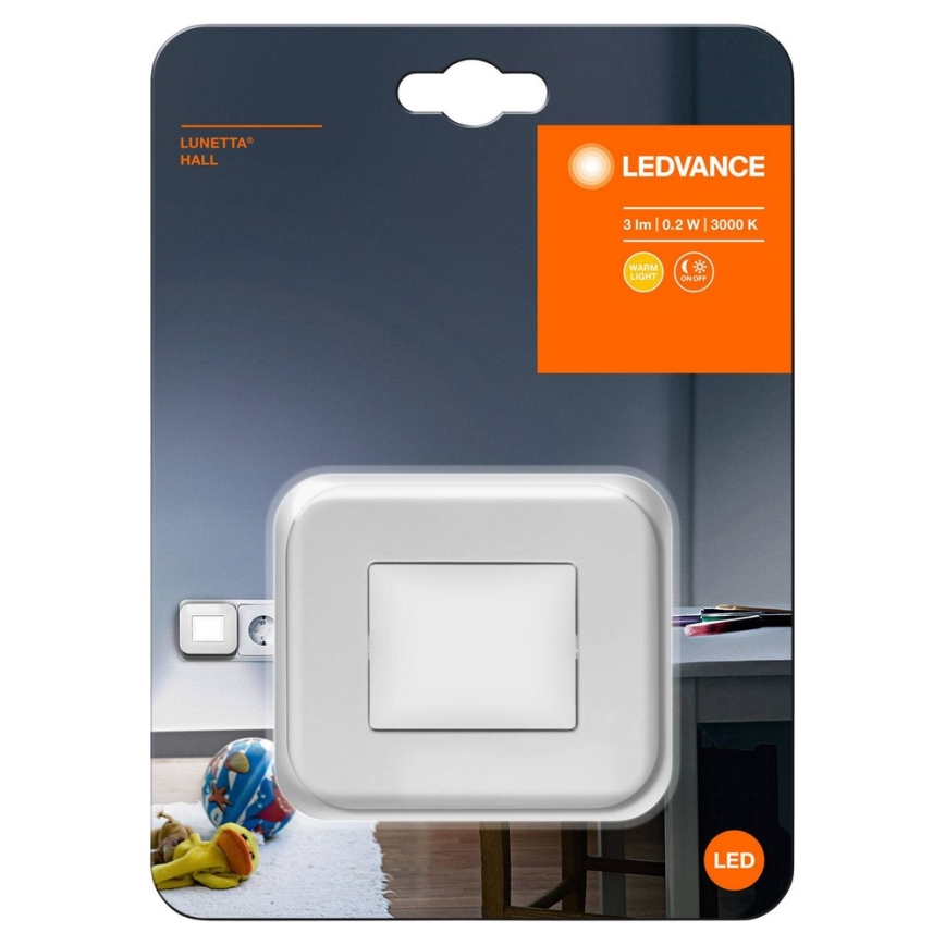 Ledvance - LED öövalgusti hämarussensoriga LUNETTA LED/0,2W/230V 3000K