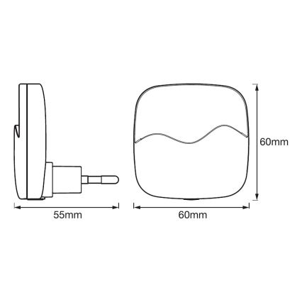 Ledvance - LED Öövalgusti pistikupessa anduriga LUNETTA LED/0,5W/230V 3000K