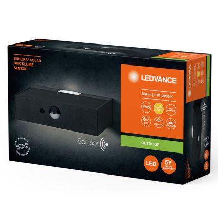 Ledvance - LED Päikesepaneeliga seinavalgusti liikumis- ja hämarusanduriga ENDURA SOLAR LED/3W/4,2V 1200 mAh IP65