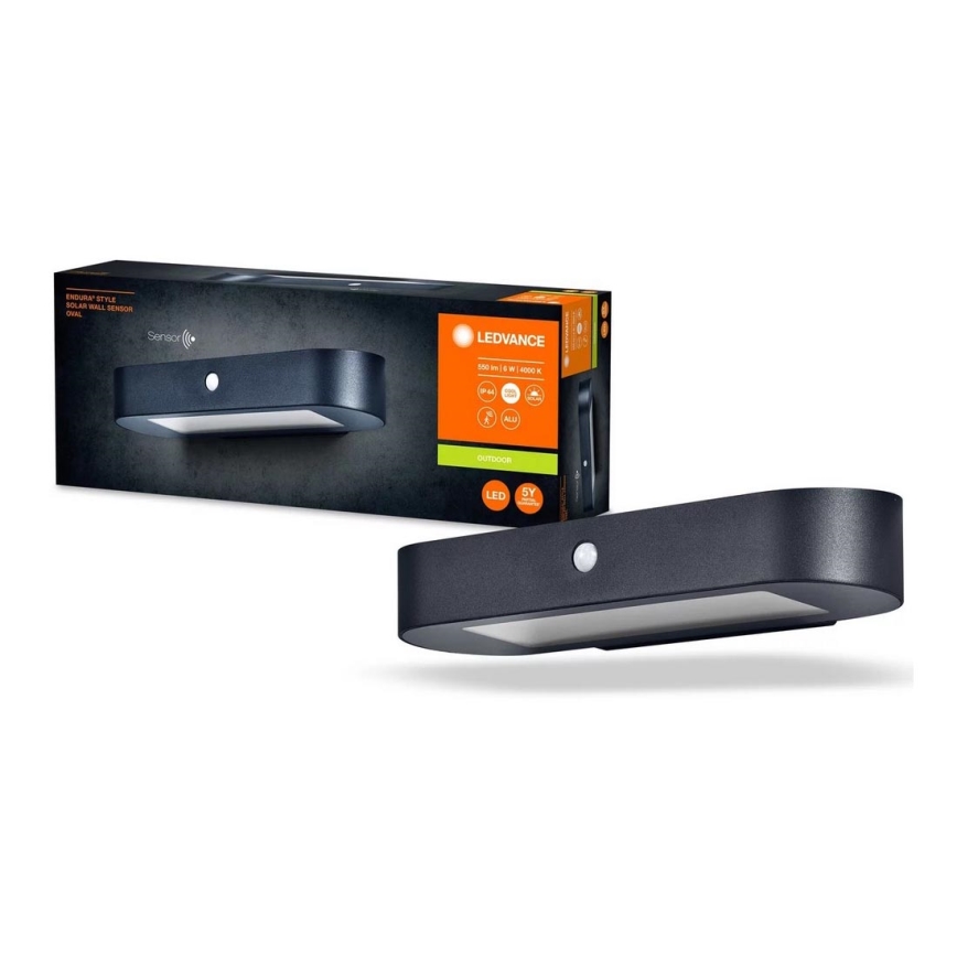 Ledvance - LED Päikesepaneeliga seinavalgusti koos anduriga ENDURA STYLE LED/6W/7,4V 2000 mAh IP44