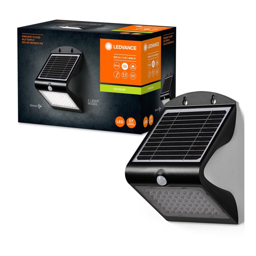 Ledvance - LED Päikesepaneeliga seinavalgusti koos anduriga LIBLIKAS LED/4W/3,7V 2000 mAh IP65