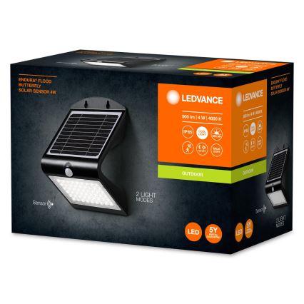 Ledvance - LED Päikesepaneeliga seinavalgusti koos anduriga LIBLIKAS LED/4W/3,7V 2000 mAh IP65