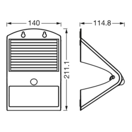 Ledvance - LED Päikesepaneeliga seinavalgusti koos anduriga LIBLIKAS LED/4W/3,7V 2000 mAh IP65