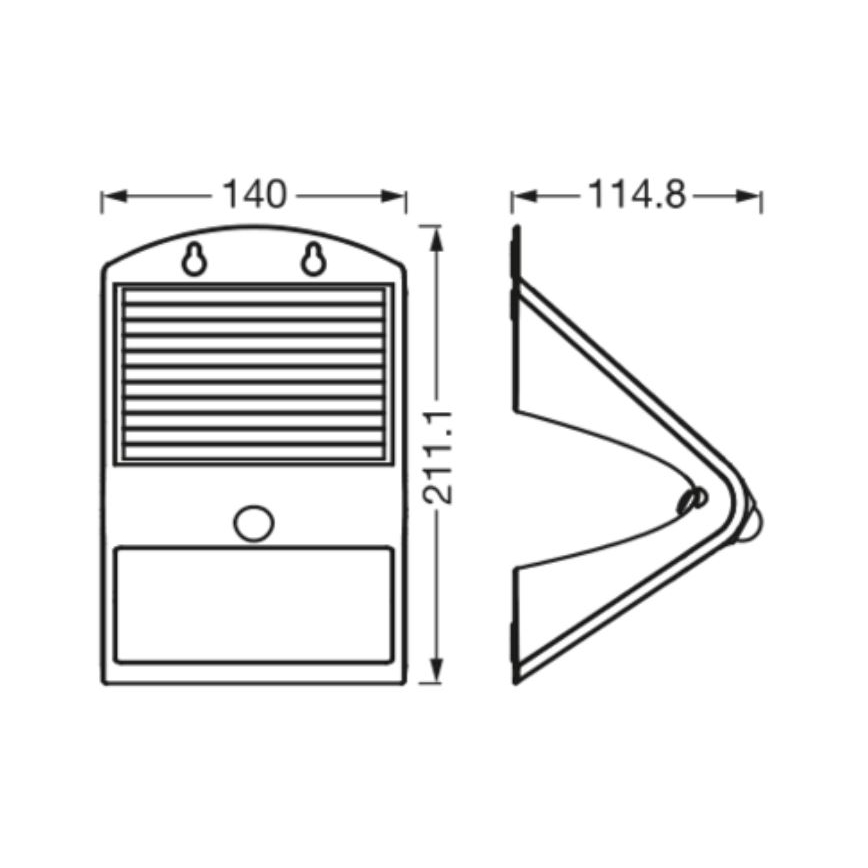 Ledvance - LED Päikesepaneeliga seinavalgusti koos anduriga LIBLIKAS LED/4W/3,7V 2000 mAh IP65