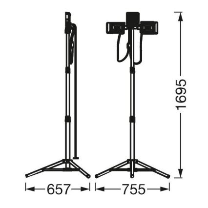 Ledvance - LED Prožektor hoidikuga TRIPOD 1xLED/30W/230V + 2xLED/5W IP65