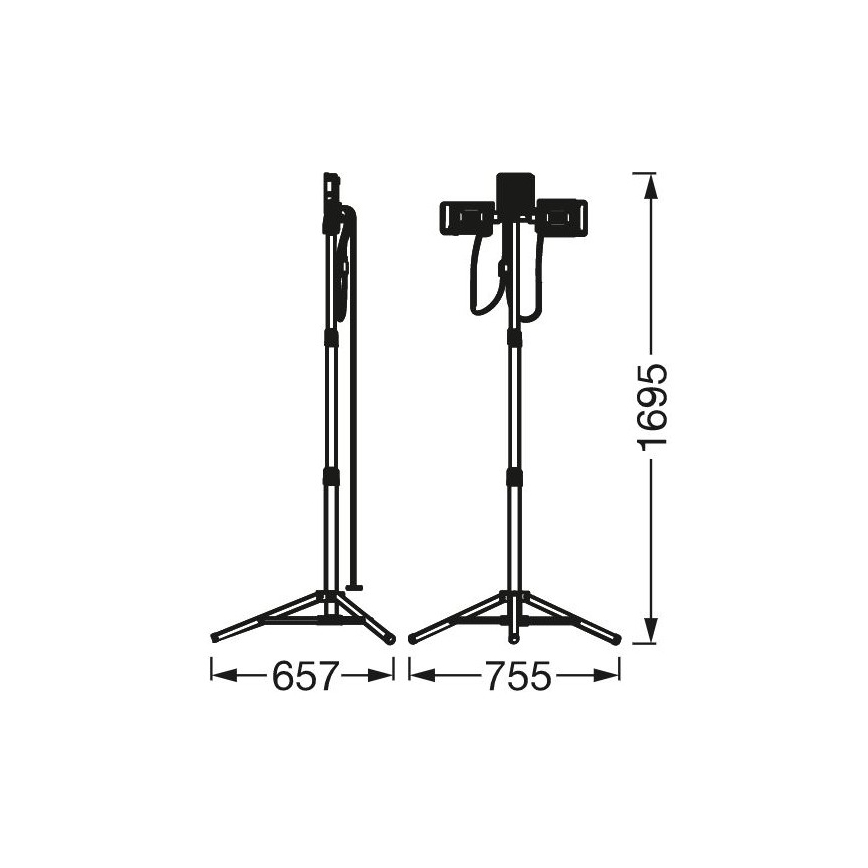 Ledvance - LED Prožektor hoidikuga TRIPOD 1xLED/30W/230V + 2xLED/5W IP65