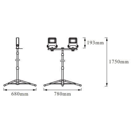 Ledvance - LED Prožektor hoidikuga TRIPOD 2xLED/30W/230V IP65