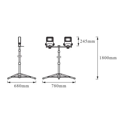 Ledvance - LED Prožektor hoidikuga TRIPOD 2xLED/50W/230V IP65