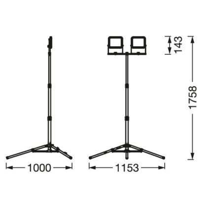 Ledvance - LED Väliprožektor hoidikuga WORKLIGHT TRIPOD 2xLED/10W/230V 6500K IP65