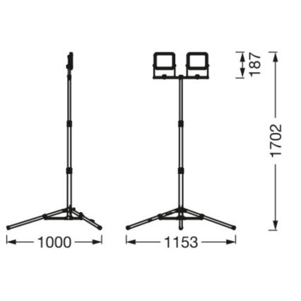 Ledvance - LED Väliprožektor hoidikuga WORKLIGHT TRIPOD 2xLED/20W/230V 6500K IP65