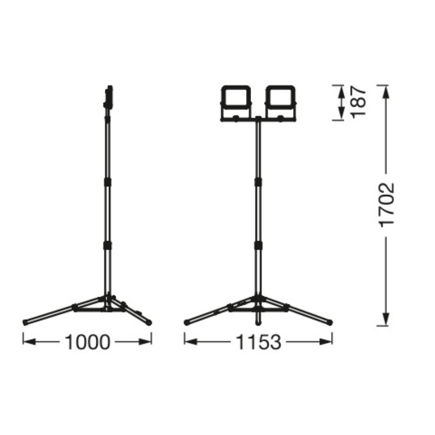 Ledvance - LED Väliprožektor hoidikuga WORKLIGHT TRIPOD 2xLED/20W/230V 6500K IP65