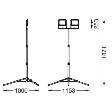 Ledvance - LED Väliprožektor hoidikuga WORKLIGHT TRIPOD 2xLED/30W/230V 6500K IP65