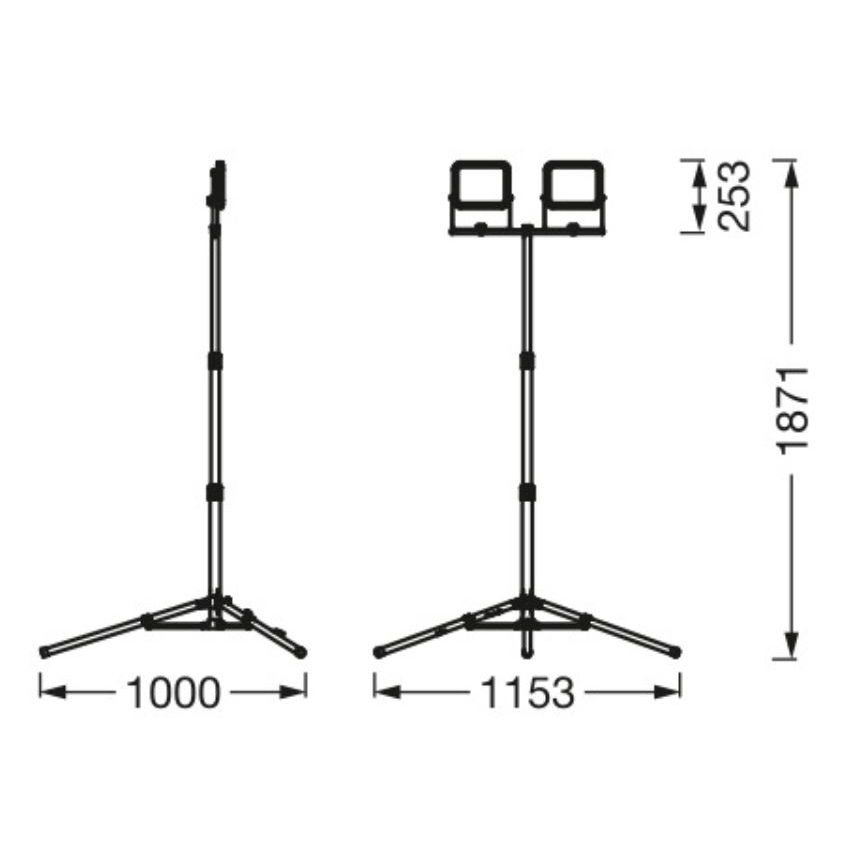 Ledvance - LED Väliprožektor hoidikuga WORKLIGHT TRIPOD 2xLED/30W/230V 6500K IP65