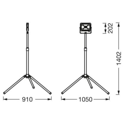 Ledvance - LED Väliprožektor koos holder WORKLIGHT TRIPOD LED/30W/230V 6500K IP65