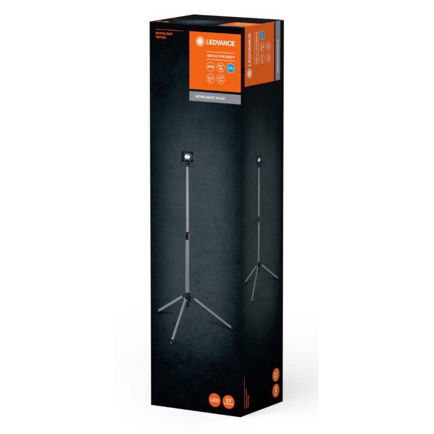 Ledvance - LED Väliprožektor käepidemega WORKLIGHT TRIPOD LED/10W/230V 6500K IP65