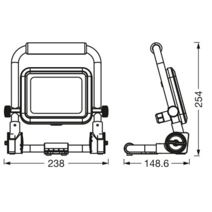 Ledvance - LED Väliprožektor WORKLIGHT R-STAND LED/20W/230V 6500K IP54