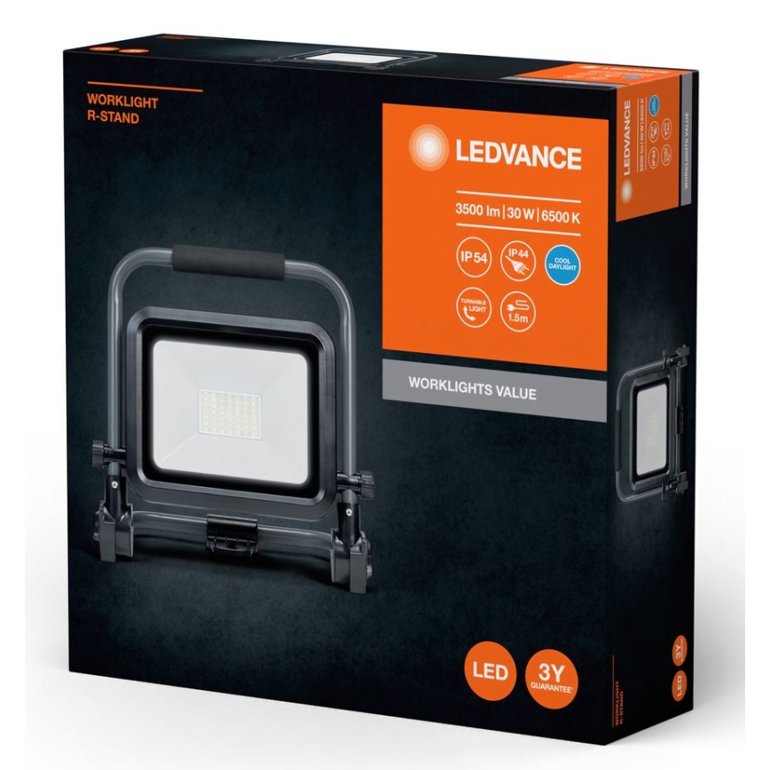 Ledvance - LED Väliprožektor WORKLIGHT R-STAND LED/30W/230V 6500K IP54