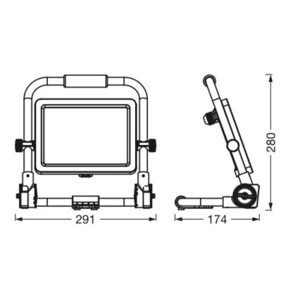 Ledvance - LED Väliprožektor WORKLIGHT R-STAND LED/50W/230V 6500K IP65