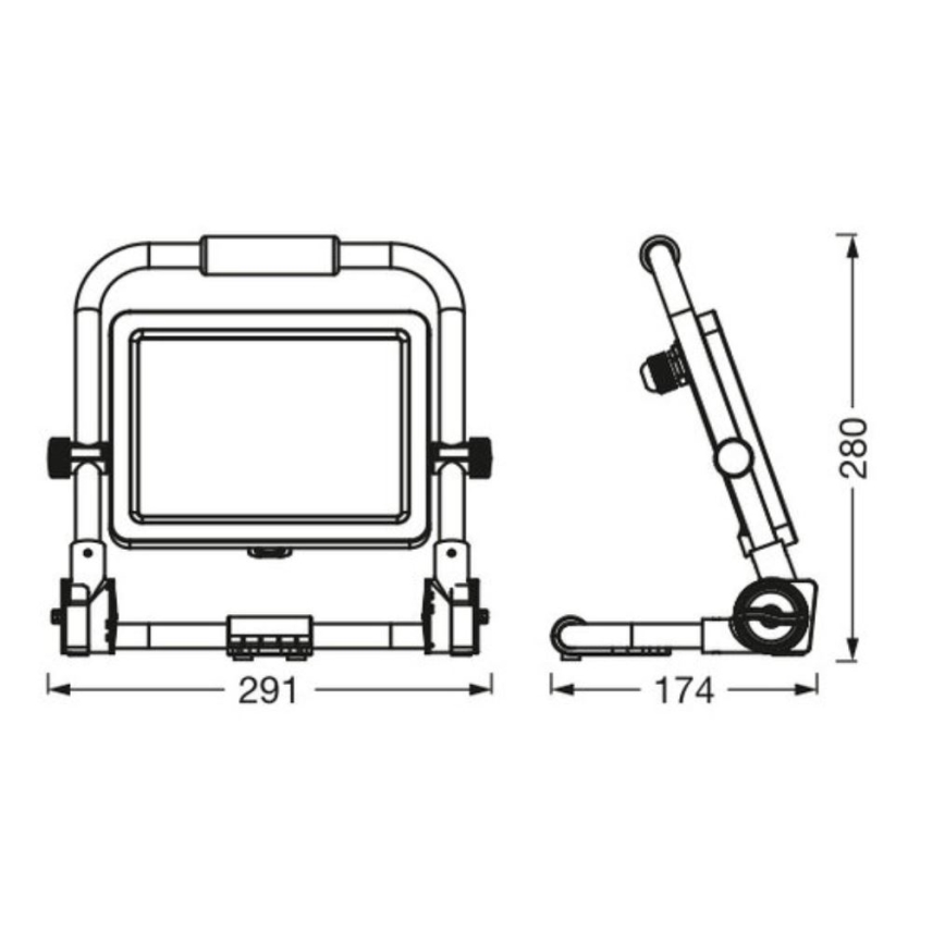 Ledvance - LED Väliprožektor WORKLIGHT R-STAND LED/50W/230V 6500K IP65