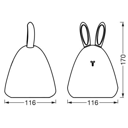 Ledvance - LED Puutetundlik laste öö väike lamp TOUCH LED/2,5W/5V 1200 mAh