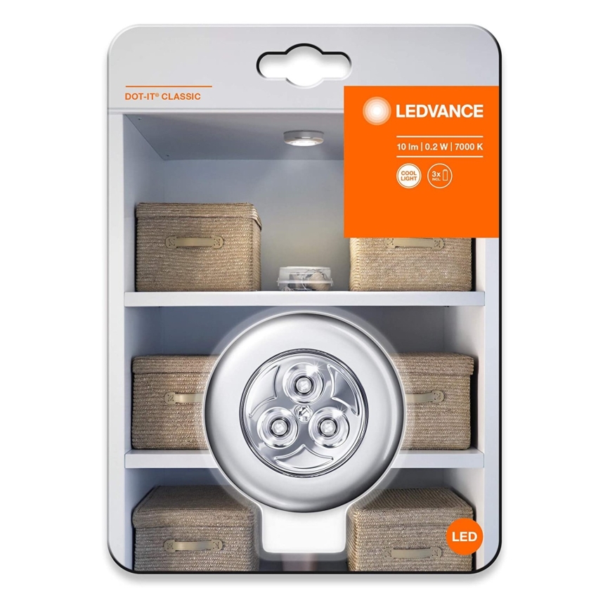 Ledvance - LED Puutetundlik öövalgusti DOT-IT LED/0,2W/3xAAA