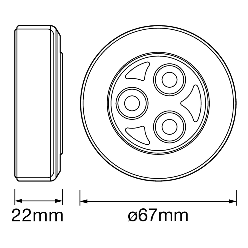 Ledvance - LED Puutetundlik öövalgusti DOT-IT LED/0,2W/3xAAA