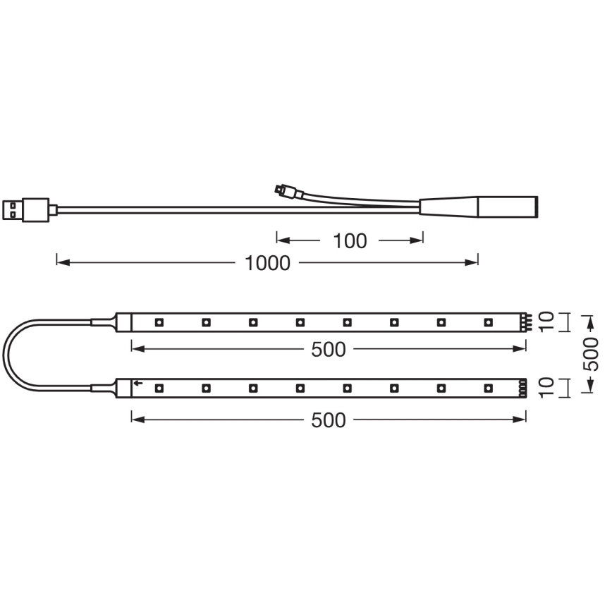 Ledvance - FLEX TV MOOD LED RGB hämardatav valgusriba 1m LED/4W/5V + kaugjuhtimispult