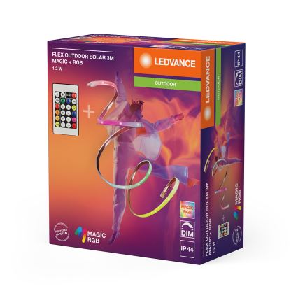 Ledvance - LED RGB hämardatav päikeseenergial töötav riba FLEX MAGIC 3m LED/1,2W/5V IP44 + kaugjuhtimispult