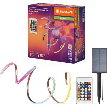 Ledvance - LED RGB Hämardatav päikeseenergial töötav FLEX MAGIC 5m LED/1,6W/3,7V 2000 mAh IP44 + kaugjuhtimispult