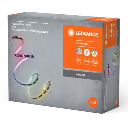 Ledvance - LED RGB Hämardatav valgusriba telerile anduriga FLEX AUDIO 2m LED/1,8W/5V