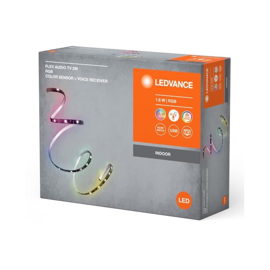 Ledvance - LED RGB Hämardatav valgusriba telerile anduriga FLEX AUDIO 2m LED/1,8W/5V