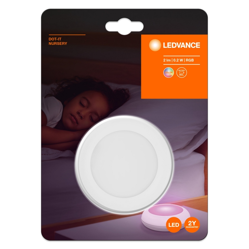 Ledvance - LED RGB Puutetundlik öövalgusti DOT-IT LED/0,2W/3xAAA