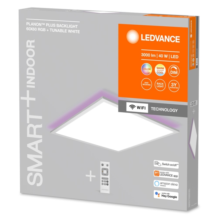 Ledvance - LED RGBW hämardatav paneel SMART+ PLANON LED/40W/230V 3000-6500K 60x60 cm Wi-Fi + kaugjuhtimispult