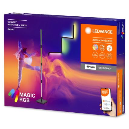 Ledvance - LED RGBW Hämardatav põrandalamp 2in1 SMART+ MAGIC LED/24W/230V Wi-Fi