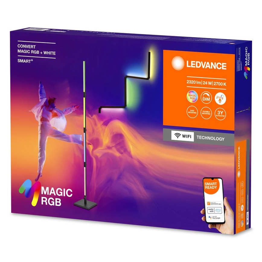 Ledvance - LED RGBW Hämardatav põrandalamp 2in1 SMART+ MAGIC LED/24W/230V Wi-Fi