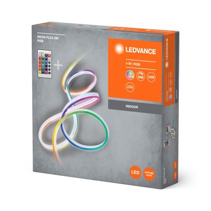 Ledvance - LED RGBW Hämardatav valgusriba NEON FLEX 2,1m LED/4W/5V + kaugjuhtimispult