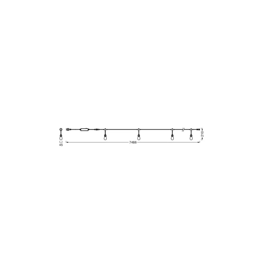 Ledvance - LED RGBW Hämardatav väli valguskett SMART+ STRING 12xLED/0,37W/230V IP44 Wi-Fi