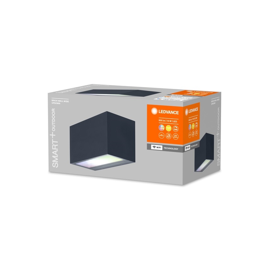Ledvance - LED RGBW Hämardatav väli seinavalgusti SMART+ BRICK LED/14W/230V Wi-Fi IP44