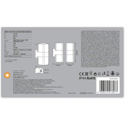 Ledvance - LED RGBW Väli seinavalgusti SMART+ CUBE LED/13,5W/230V IP44 Wi-Fi