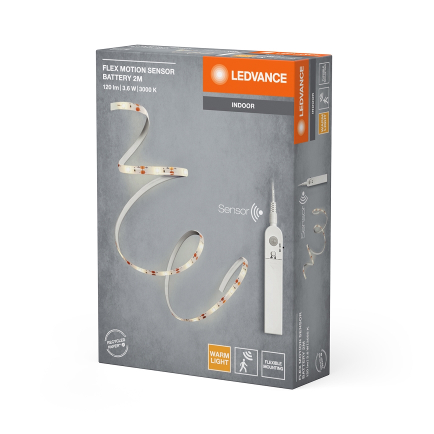 Ledvance - LED-riba liikumisanduriga FLEX 2m LED/3,6W/4xAA