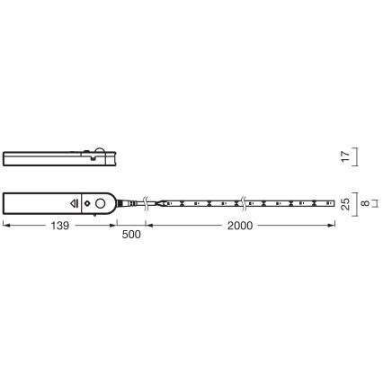 Ledvance - LED-riba liikumisanduriga FLEX 2m LED/3,6W/4xAA