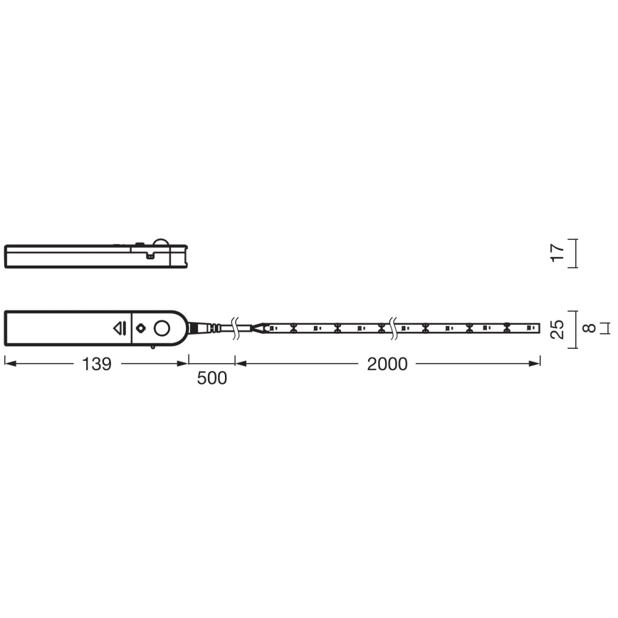 Ledvance - LED-riba liikumisanduriga FLEX 2m LED/3,6W/4xAA