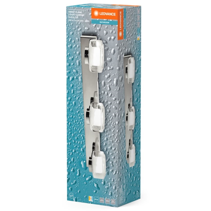 Ledvance-LED Seinavalgusti vannituppa ORBIS FLAME 3xLED/5,5W/230V IP44 kroom