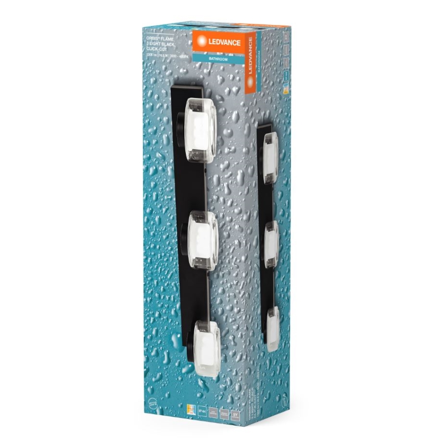 Ledvance - LED Seinavalgusti vannituppa ORBIS FLAME 3xLED/5,5W/230V 3000/4000K IP44 must