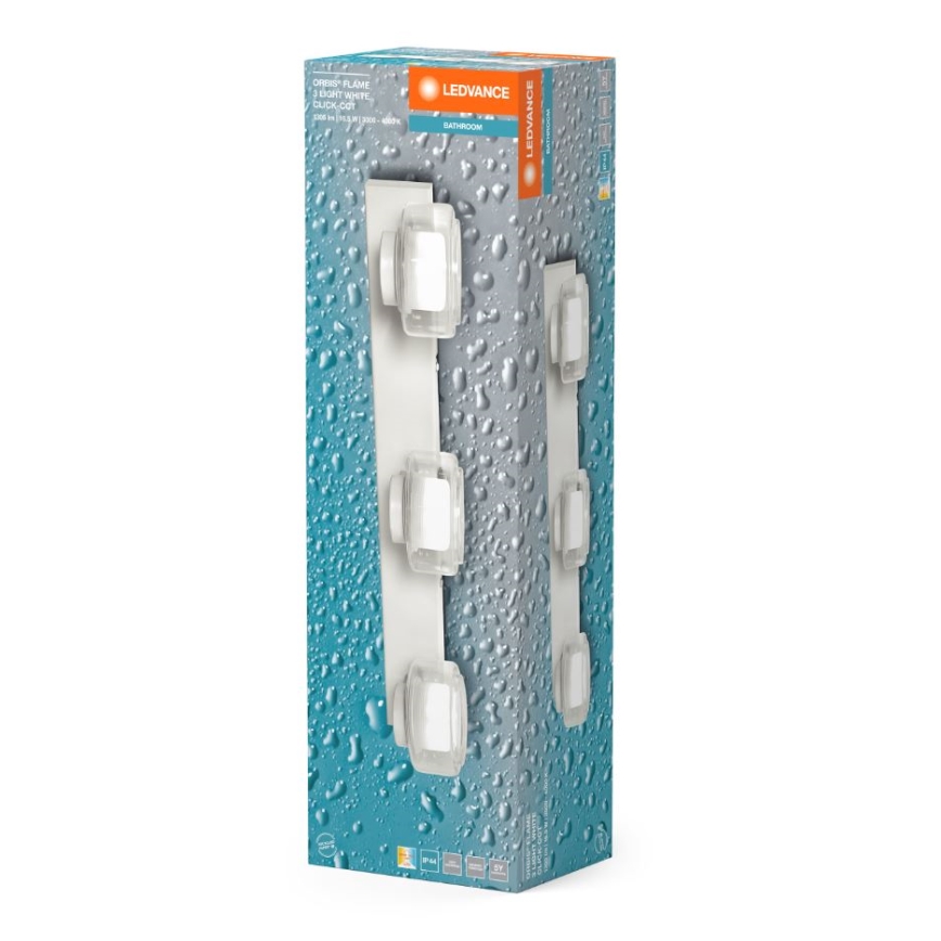 Ledvance - LED Seinavalgusti vannituppa ORBIS FLAME 3xLED/5,5W/230V 3000/4000K IP44 valge